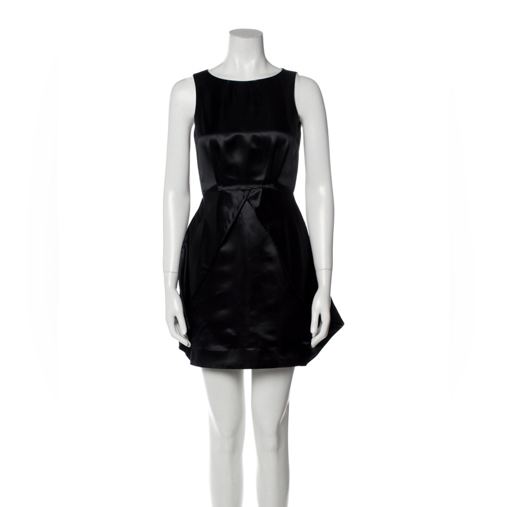 Alice & Olivia black silk mini dress